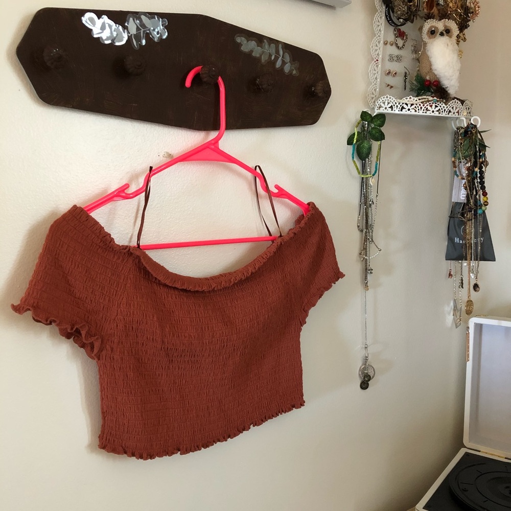burnt orange crop top